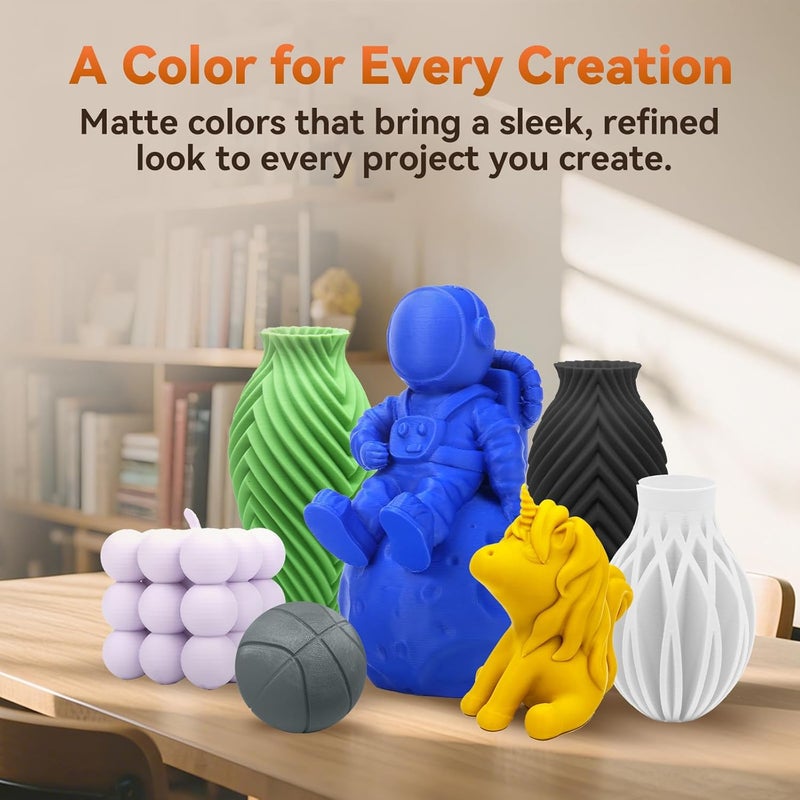 FLASHFORGE PLA Filament 1.75mm +/- 0.02mm, Matte Grey 3D Printer Filament 1kg (2.2lbs) Spool, Excellent Printing Performance, Easy to Use for Most FDM 3D Printers - Image 3